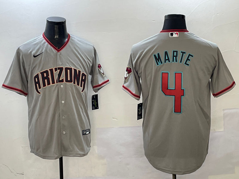 Men’s Arizona Diamondbacks Ketel Marte #4 Gray Alternate Limited Jersey