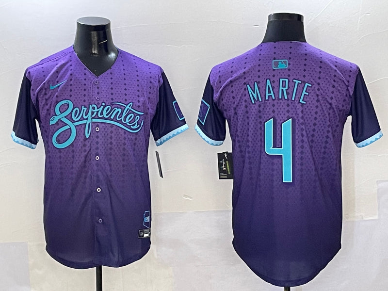 Men’s Arizona Diamondbacks Ketel Marte #4 Purple 2025 City Connect Limited Jersey