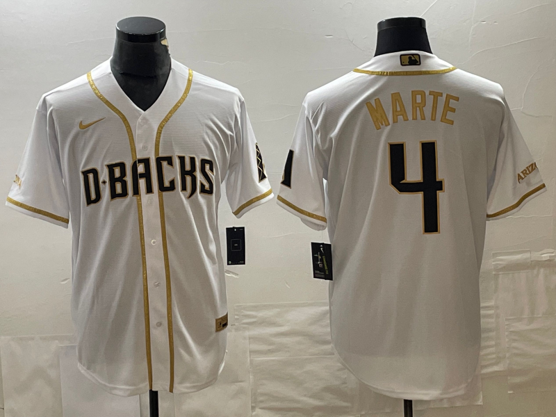 Men’s Arizona Diamondbacks Ketel Marte #4 White Baseball Jersey