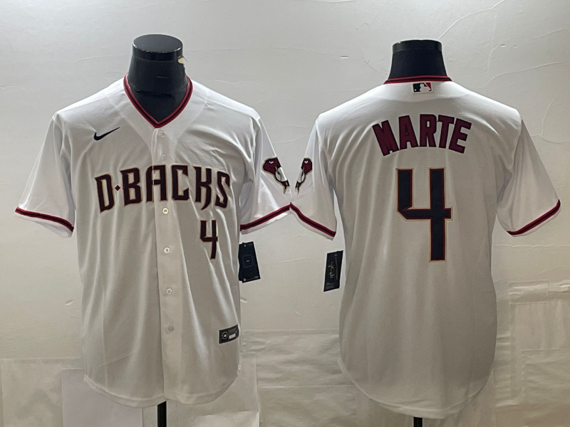 Men’s Arizona Diamondbacks Ketel Marte #4 White Home Jersey