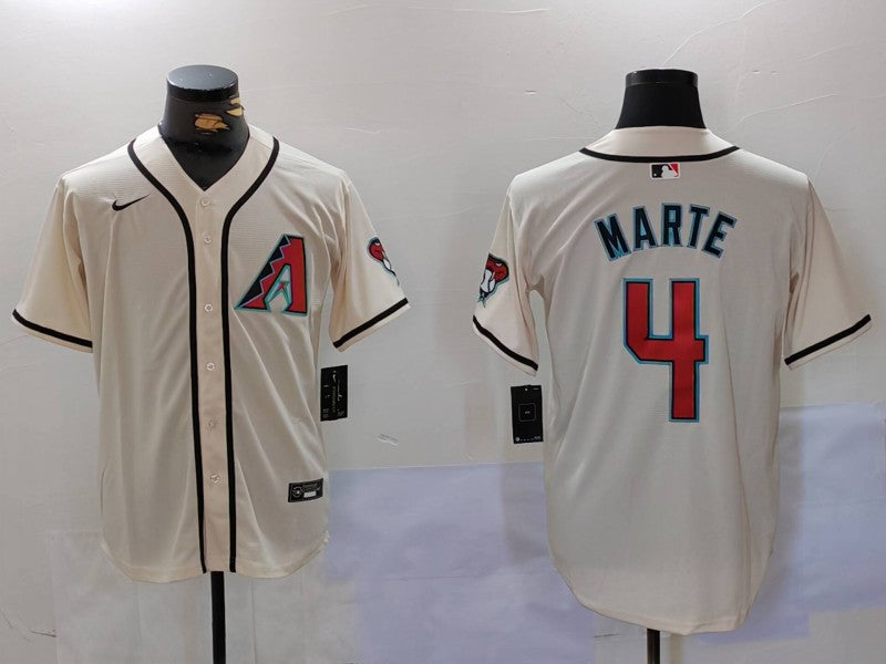 Men’s Arizona Diamondbacks Ketel Marte #4 White Home Limited Jersey