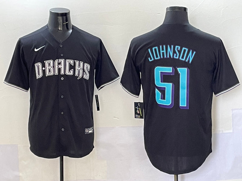Men’s Arizona Diamondbacks Randy Johnson #51 Black Jersey
