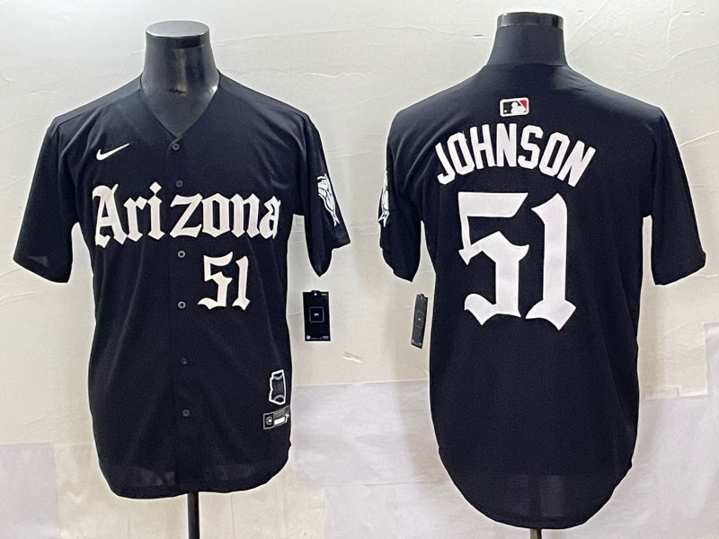 Men’s Arizona Diamondbacks Randy Johnson #51 Black Jersey