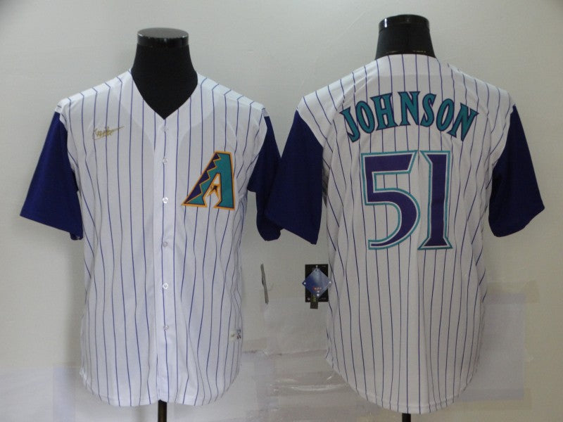 Men’s Arizona Diamondbacks Randy Johnson #51 White Baseball Jersey