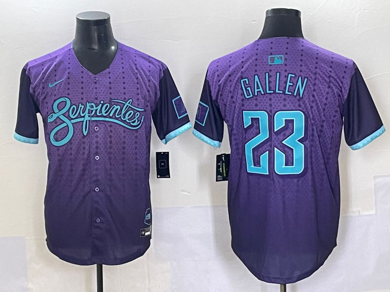 Men’s Arizona Diamondbacks Zac Gallen #23 Purple 2025 City Connect Limited Jersey