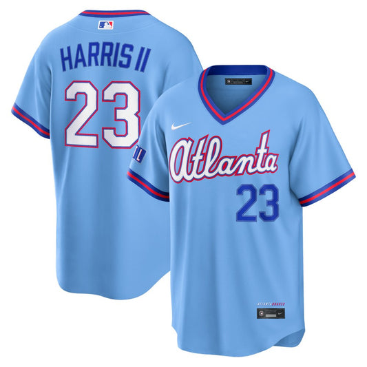 Men’s Atlanta Braves #23 Michael Harris II Powder Blue 2026 City Connect Stitched Jersey