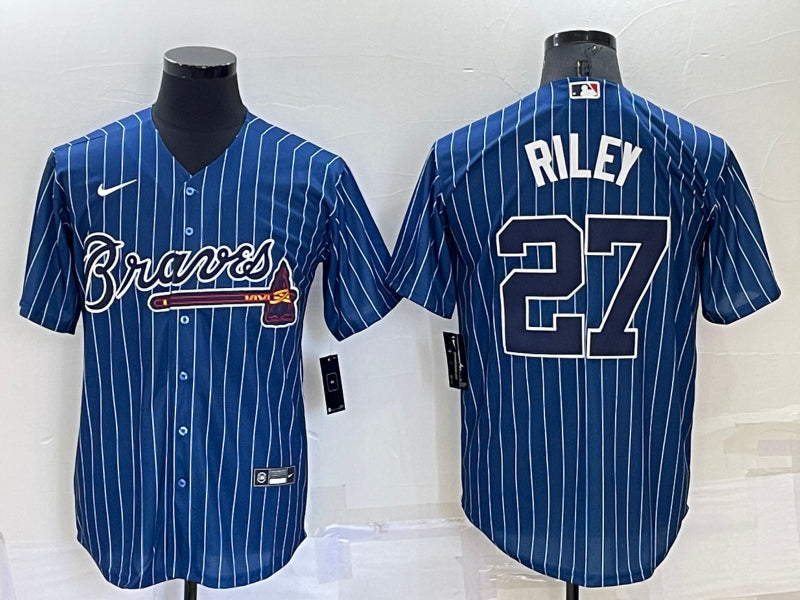 Men’s Atlanta Braves Austin Riley #27 Blue Jersey