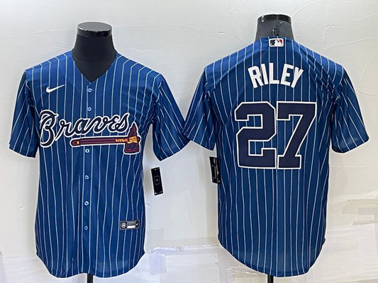 Men’s Atlanta Braves Austin Riley #27 Blue Jersey