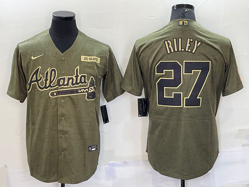 Men’s Atlanta Braves Austin Riley #27 Brown Jersey
