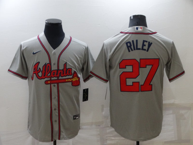 Men’s Atlanta Braves Austin Riley #27 Gray Jersey