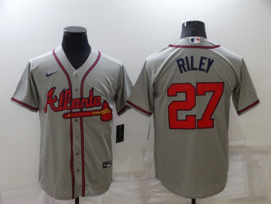 Men’s Atlanta Braves Austin Riley #27 Gray Jersey