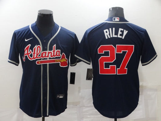 Men’s Atlanta Braves Austin Riley #27 Navy Jersey