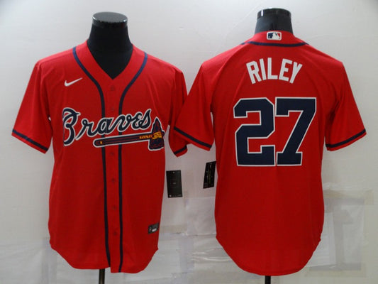 Men’s Atlanta Braves Austin Riley #27 Red Jersey