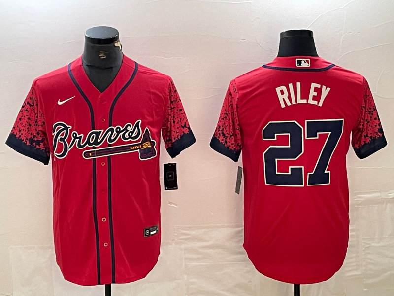 Men’s Atlanta Braves Austin Riley #27 Red Jersey