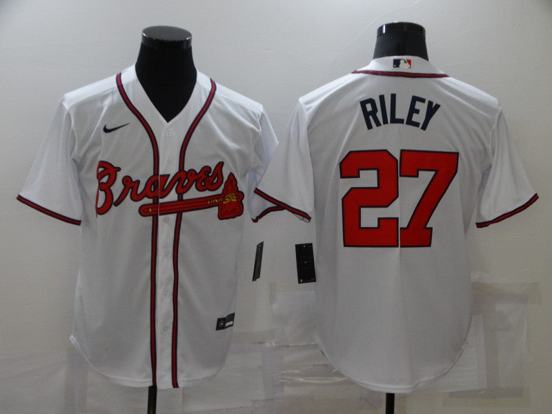 Men’s Atlanta Braves Austin Riley #27 White Jersey