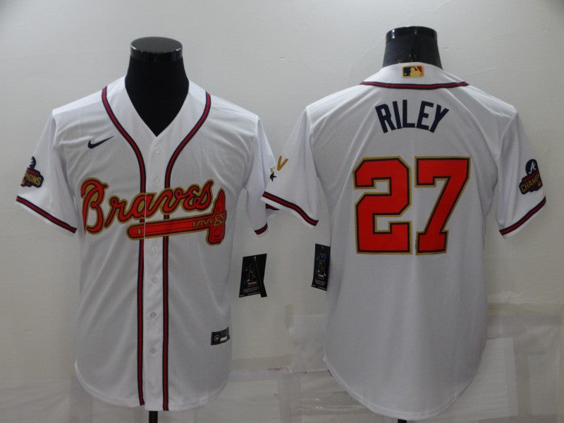 Men’s Atlanta Braves Austin Riley #27 White Jersey