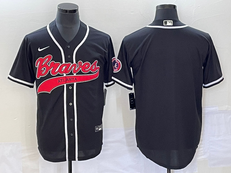 Men’s Atlanta Braves Black Blank Jersey Joint Edition