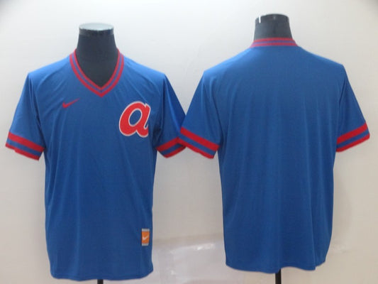 Men’s Atlanta Braves Blue Cooperstown Collection Blank Jersey