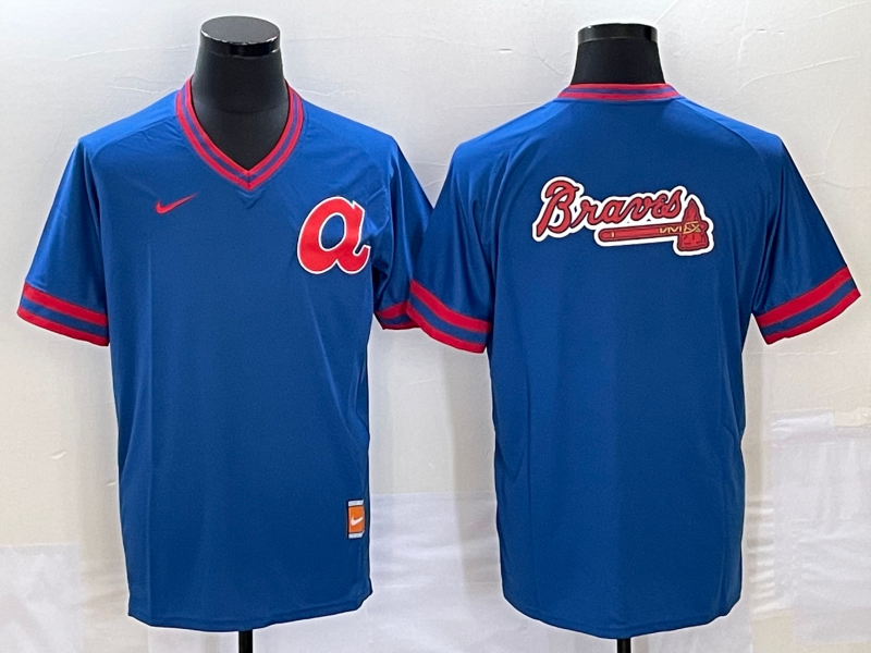 Men’s Atlanta Braves Blue Cooperstown Collection Team Jersey