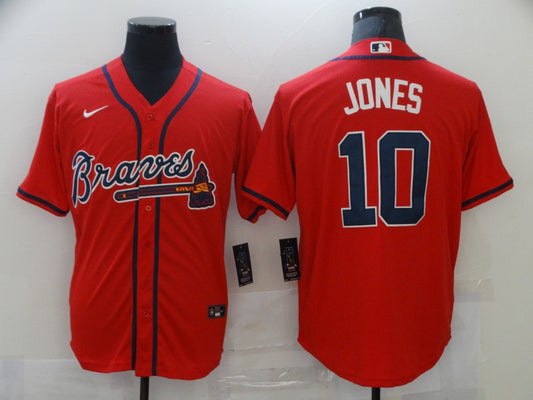 Men’s Atlanta Braves Chipper Jones #10 Red Jersey