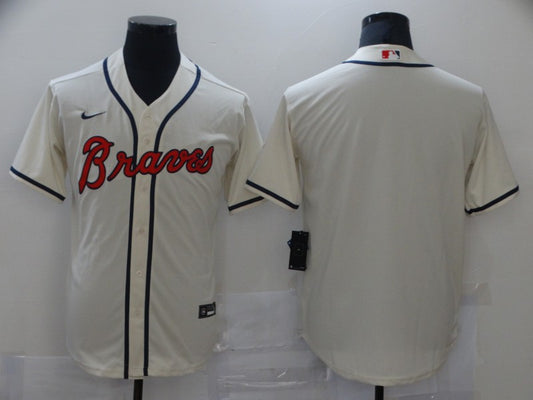 Men’s Atlanta Braves Cream Blank Jersey