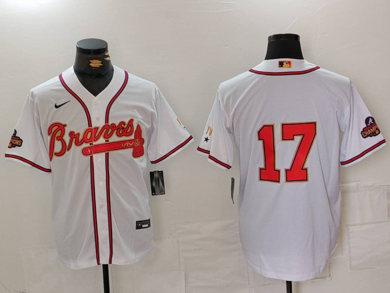 Men’s Atlanta Braves Danny Bautista #17 White Limited Jersey