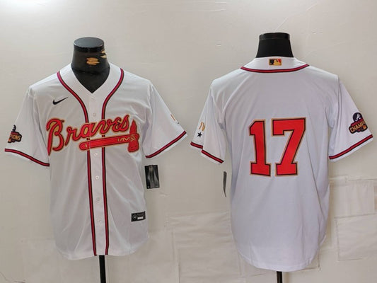 Men’s Atlanta Braves Danny Bautista #17 White Limited Jersey