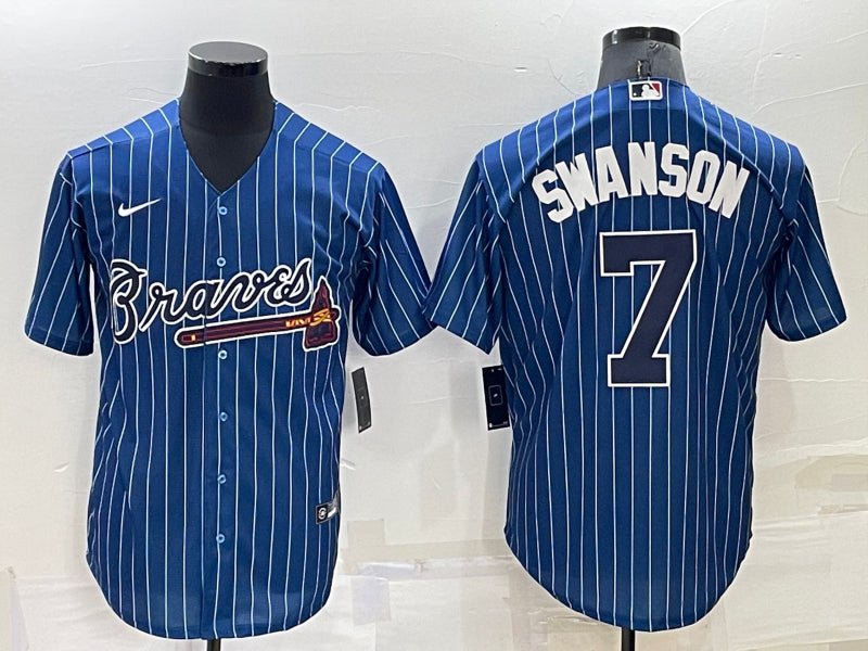 Men’s Atlanta Braves Dansby Swanson #7 Blue Jersey