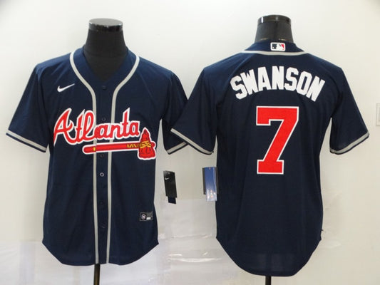 Men’s Atlanta Braves Dansby Swanson #7 Navy Jersey