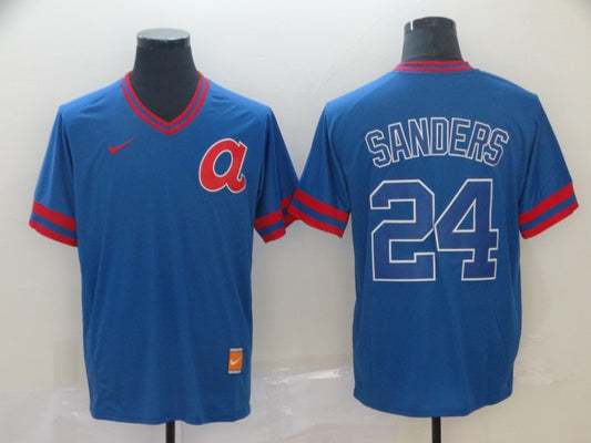 Men’s Atlanta Braves Deion Sanders #24 Blue Jersey