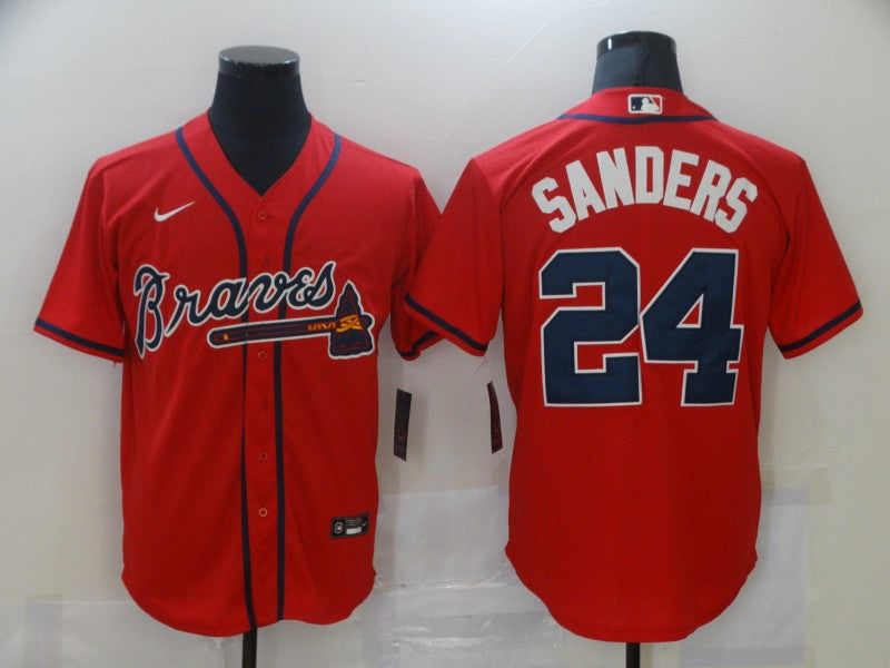 Men’s Atlanta Braves Deion Sanders #24 Red Jersey