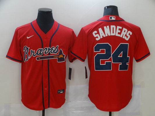 Men’s Atlanta Braves Deion Sanders #24 Red Jersey