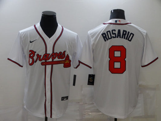 Men’s Atlanta Braves Eddie Rosario #8 White Jersey