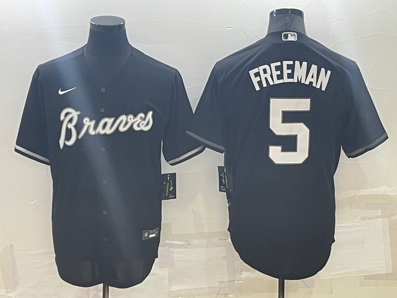 Men’s Atlanta Braves Freedie Freeman #5 Black Baseball Jersey