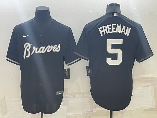 Men’s Atlanta Braves Freedie Freeman #5 Black Baseball Jersey