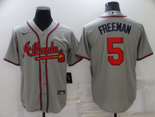 Men’s Atlanta Braves Freedie Freeman #5 Gray Jersey