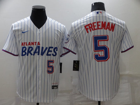 Men’s Atlanta Braves Freedie Freeman #5 White Jersey City Edition