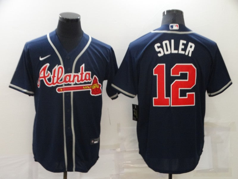 Men’s Atlanta Braves Jorge Soler #12 Navy Jersey