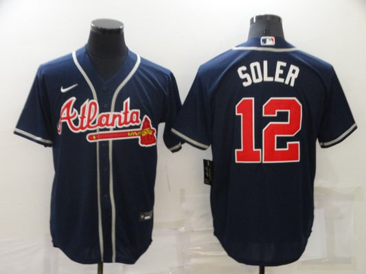 Men’s Atlanta Braves Jorge Soler #12 Navy Jersey