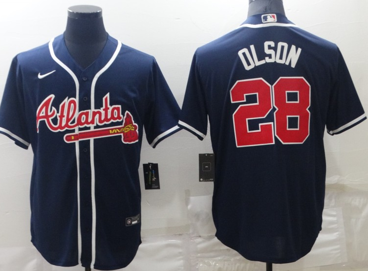 Men’s Atlanta Braves Matt Olson #28 Navy Jersey