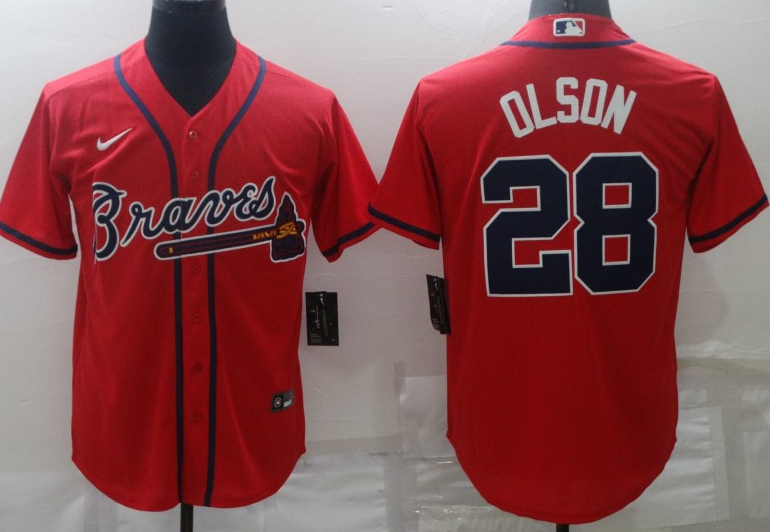 Men’s Atlanta Braves Matt Olson #28 Red Jersey