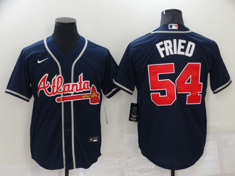 Men’s Atlanta Braves Max Fried #54 Navy Jersey
