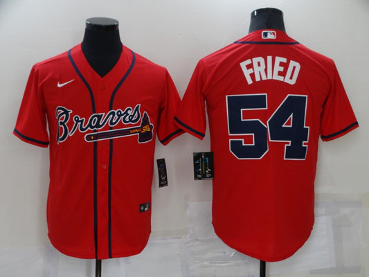 Men’s Atlanta Braves Max Fried #54 Red Jersey