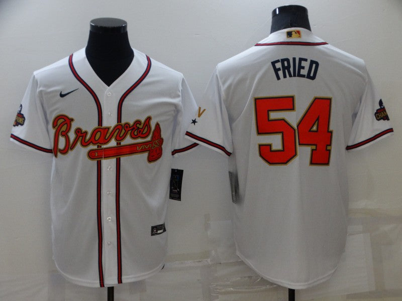 Men’s Atlanta Braves Max Fried #54 White Jersey