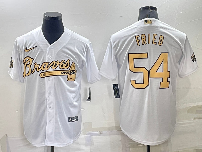 Men’s Atlanta Braves Max Fried #54 White Stitched Jersey