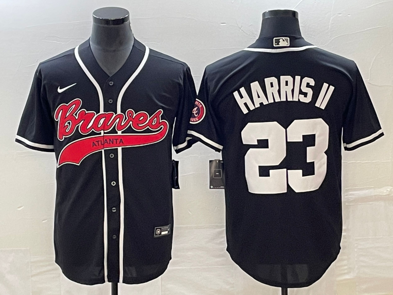 Men’s Atlanta Braves Michael Harris II #23 Black Jersey Joint Edition