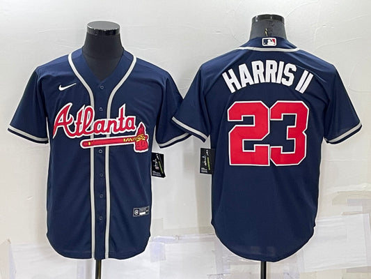 Men’s Atlanta Braves Michael Harris II #23 Navy Baseball Jersey