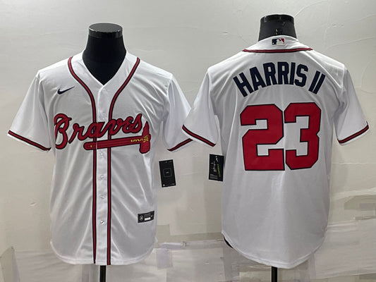 Men’s Atlanta Braves Michael Harris II #23 White Baseball Jersey