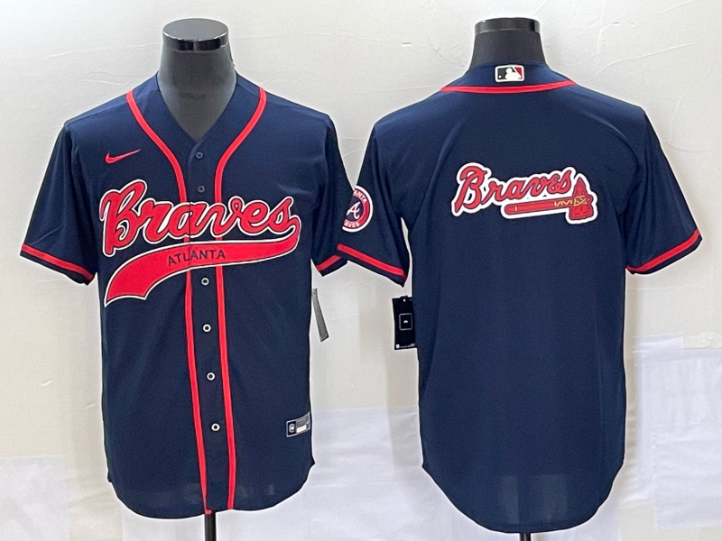 Men’s Atlanta Braves Navy Team Jersey Joint Edition