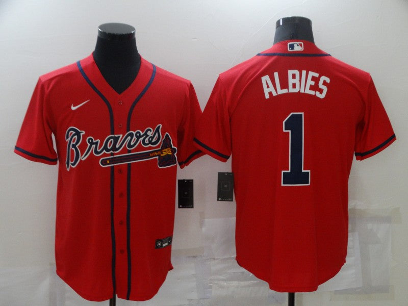 Men’s Atlanta Braves Ozzie Albies #1 Red Jersey